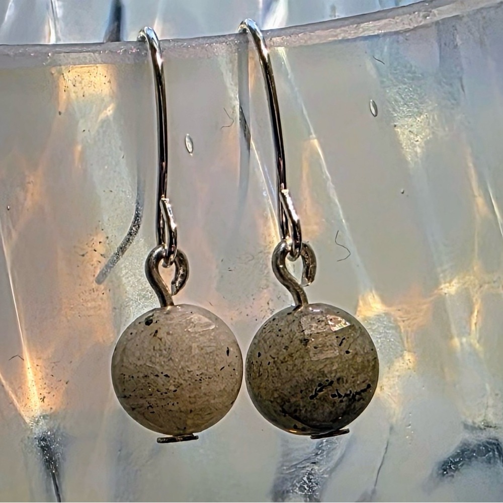 Hand Crafted Labradorite and Silver Earrings